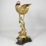 A reproduction bronze figural comport