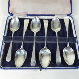 A matched set of six 19th century silver teaspoons