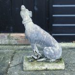 A 19th century lead garden model of a dog