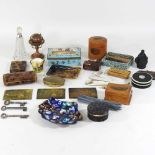 A collection of various boxes and treen