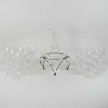 A collection of airtwist and etched drinking glasses