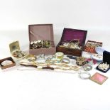 A collection of costume jewellery and watches