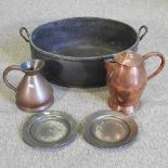 A small collection of metal wares