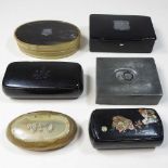 A 19th century papier mache snuff box