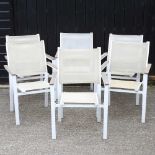 A set of six stacking garden armchairs