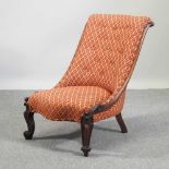 A Victorian upholstered nursing chair