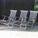 A teak garden steamer chair