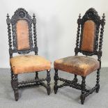 A pair of 19th century high back chairs