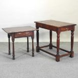 An 18th century oak side table