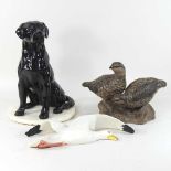 A Beswick fireside pottery model of a seated labrador