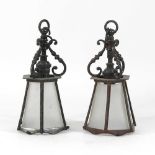 A pair of small Art Nouveau lanterns