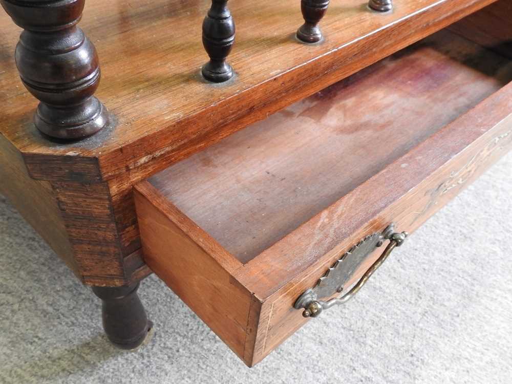 A Victorian rosewood and inlaid canterbury - Image 2 of 3