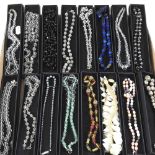 A collection of sixteen various bead necklaces