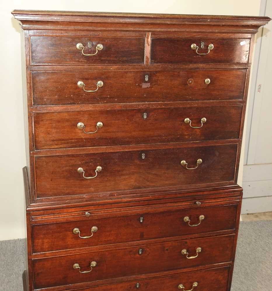 A George III mahogany chest on chest - Image 3 of 9