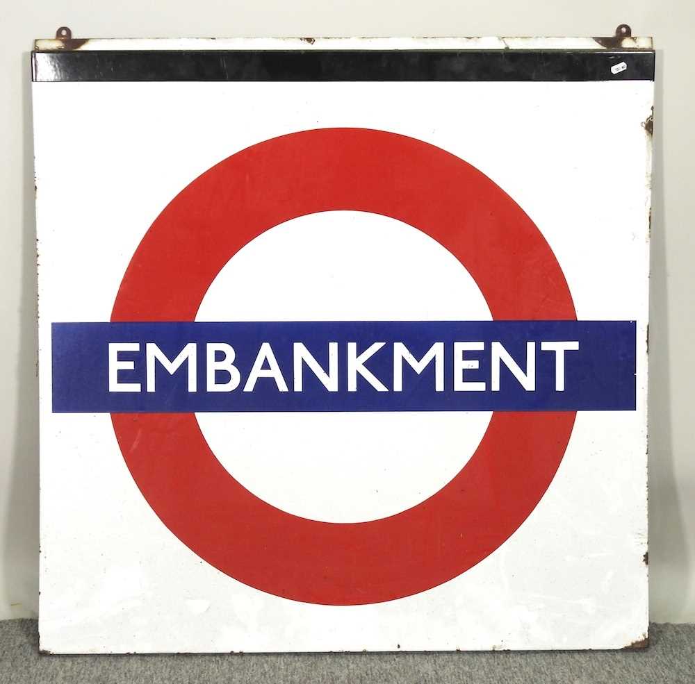 A painted enamel London underground sign - Image 3 of 6