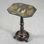 An early 19th century japanned occasional table