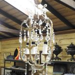 A gilt metal and glass chandelier