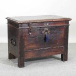 A rare 17th century continental oak strong box
