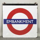 A painted enamel London underground sign