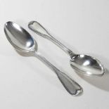 A pair of George III silver serving spoons