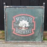 A painted metal Norwich Brewery sign