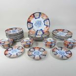 A suite of Japanese Imari pattern porcelain table wares