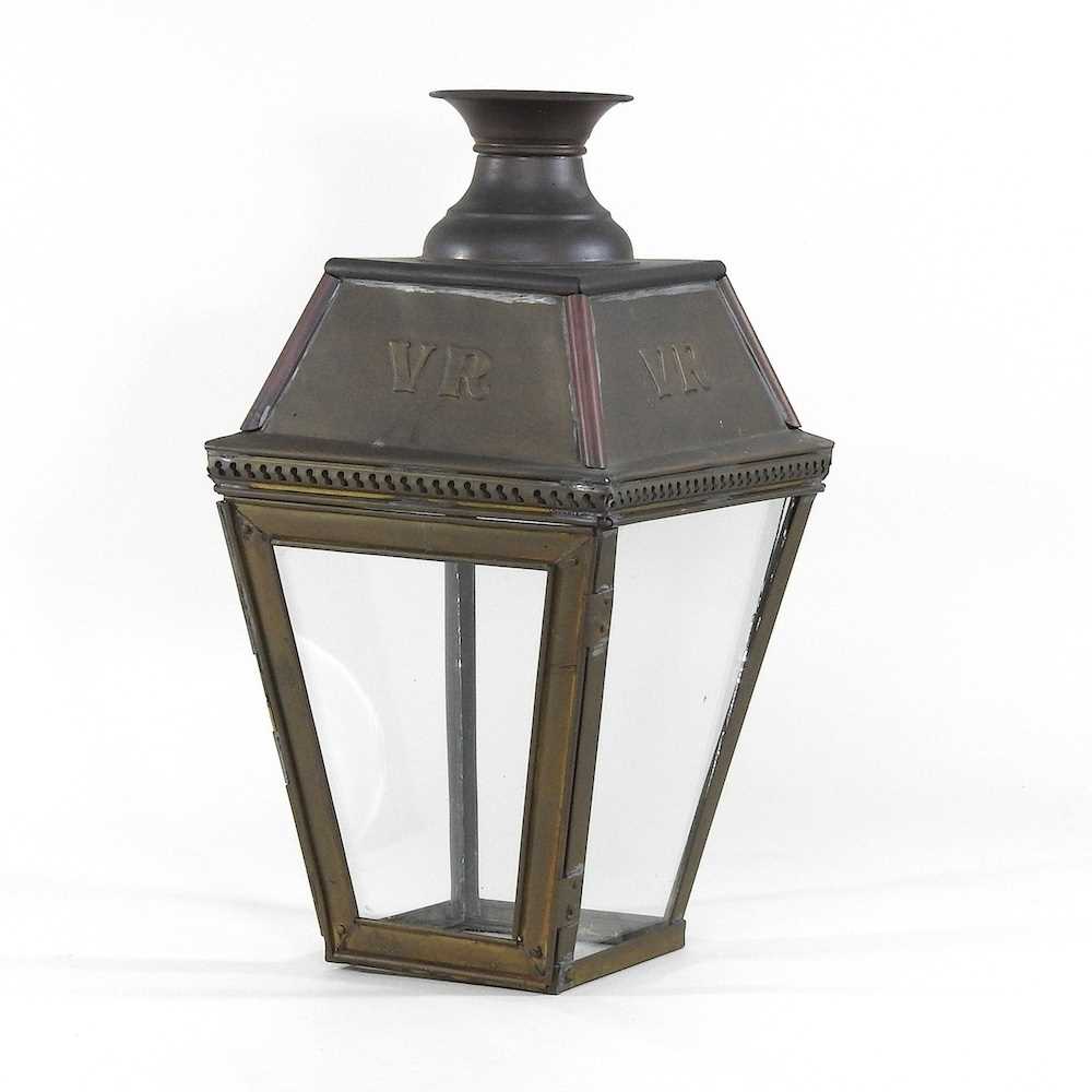 A Victorian copper lantern