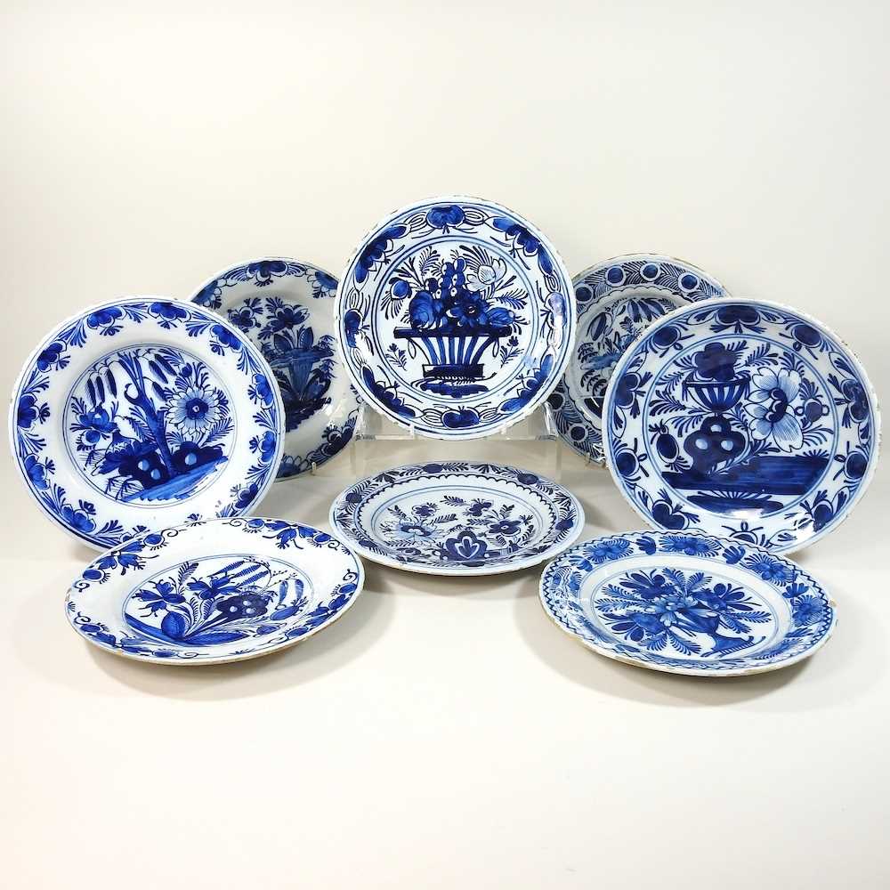 A collection of 18th century Dutch Delft plates