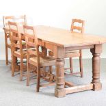 A pine refectory dining table