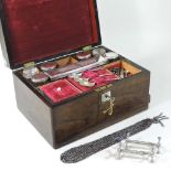 A 19th century rosewood dressing case