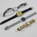 A collection of four various ladies dress watches