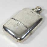 An early 20th century silver hip flask
