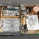 Two boxes of silver plated items