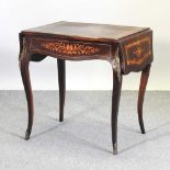 A 19th century French rosewood and inlaid centre table