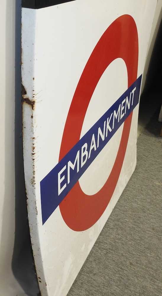 A painted enamel London underground sign - Image 2 of 6