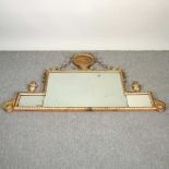 A 19th century gilt gesso framed overmantel mirror