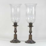 A pair of 19th century silver plated storm lamps
