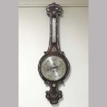 A 19th century rosewood cased wheel barometer