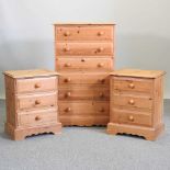 A modern pine chest of drawers