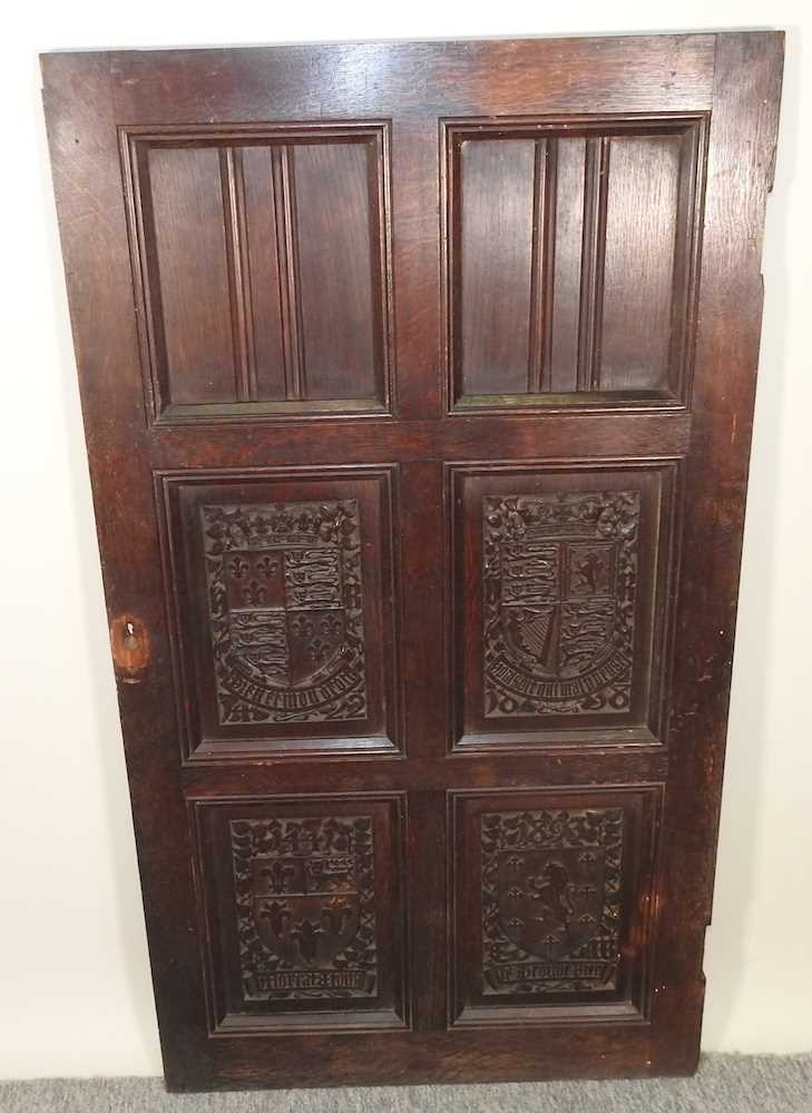 An early 20th century continental carved oak door - Image 3 of 4