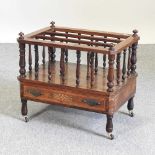 A Victorian rosewood and inlaid canterbury
