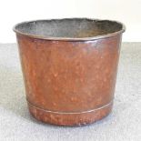 A 19th century copper log basket