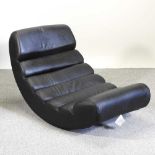 A modern black upholstered chair
