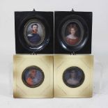 A collection of four reproduction portrait miniatures
