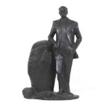 A bronze statue of a man