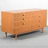 A 1970's hardwood chest of drawers