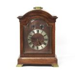 An earely 20th century walnut bracket clock