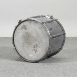 A chrome plated snare drum