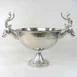 A modern metal stag wine cooler