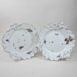 A pair of mid 18th century English porcelain plates